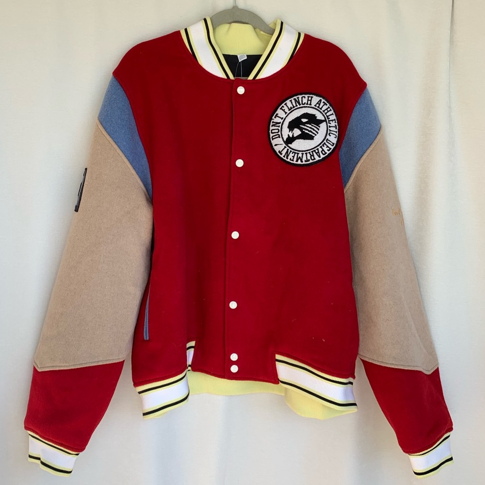Puma Reversible Varsity Jacket - wool blend- flame scarlet  -brand new